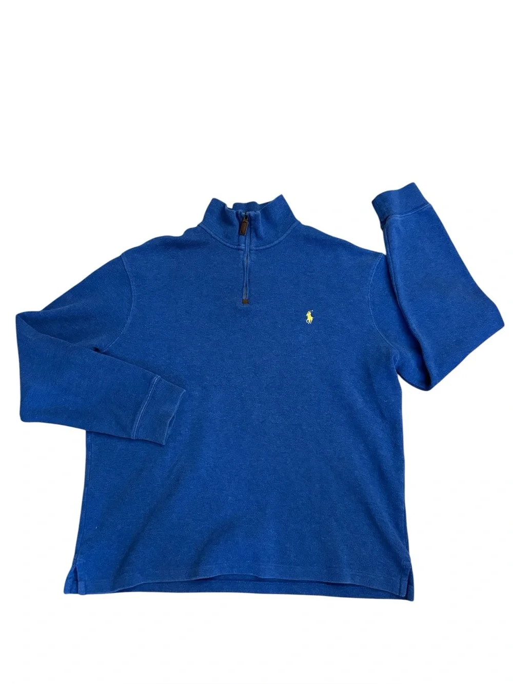 Polo‎ Ralph Lauren Blue Knit Quarter Zip Pullover Pony Logo Sweater Size Large